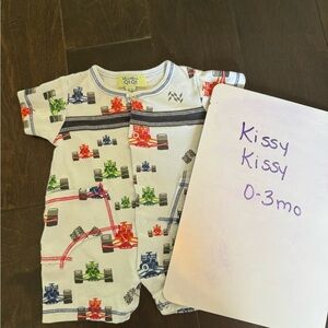 Kissy Kissy Multicolor Race Car Baby Onesie